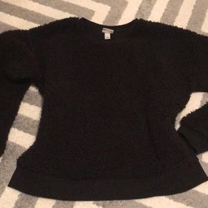 Super cute fuzzy sweatshirt.
